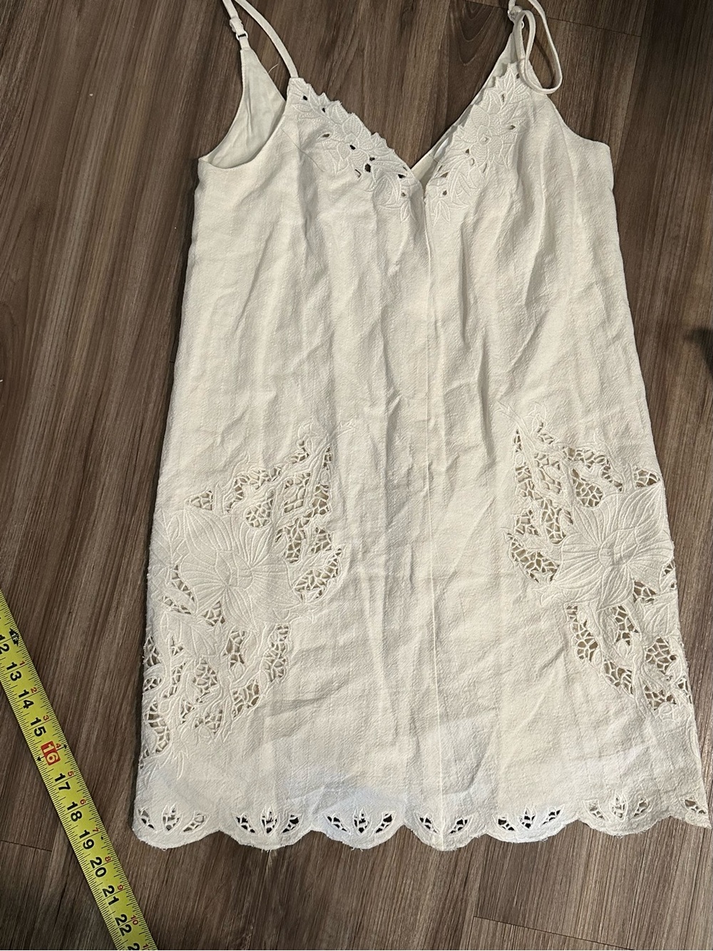 Astr Cream Eyelet Slip Dress with Delicate Lace